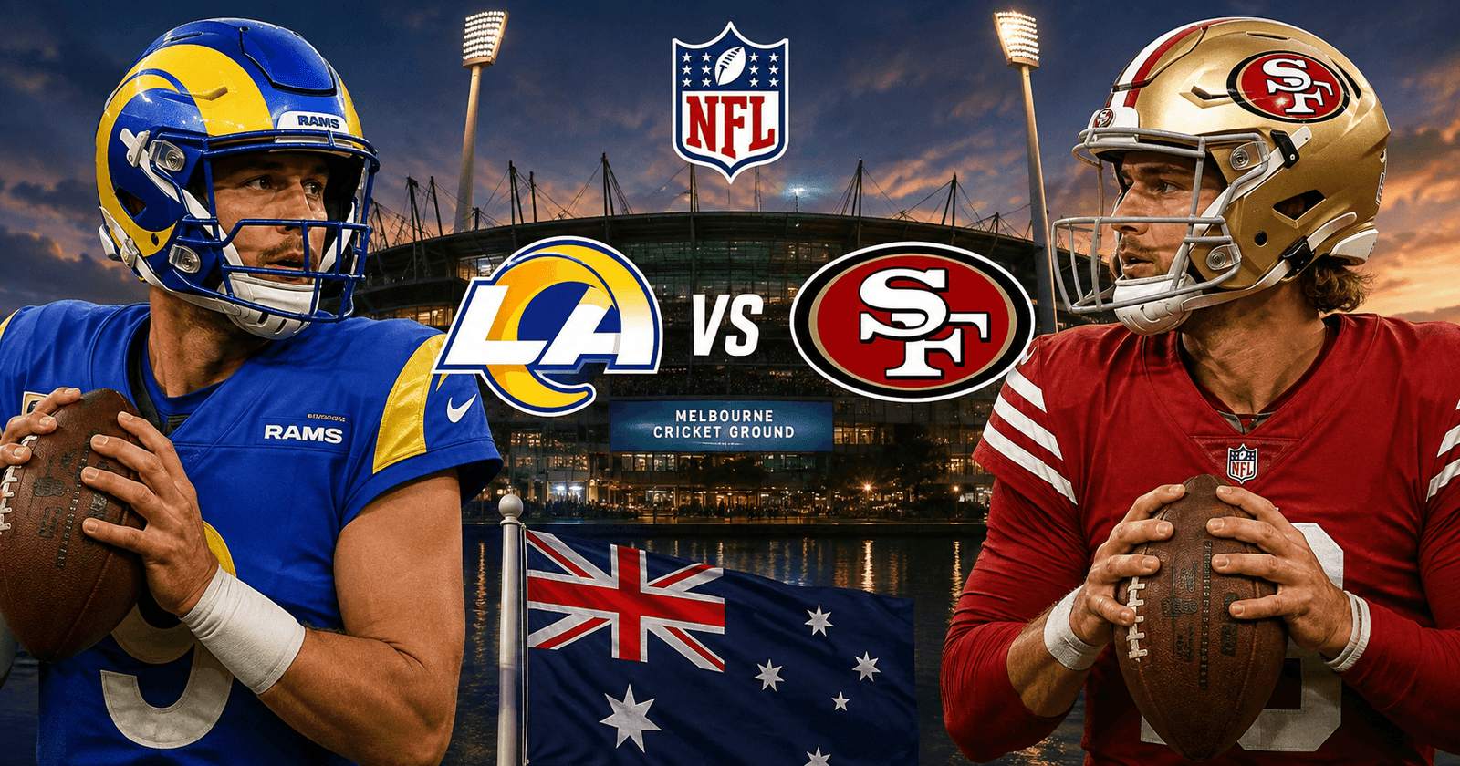 NFL season opener Rams 49ers Australia