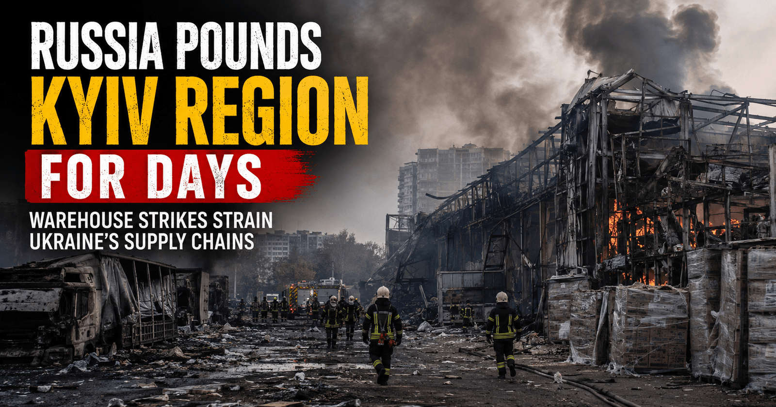Russia Pounds Kyiv Region for Days as Warehouse Strikes Strain Ukraine’s Supply Chains