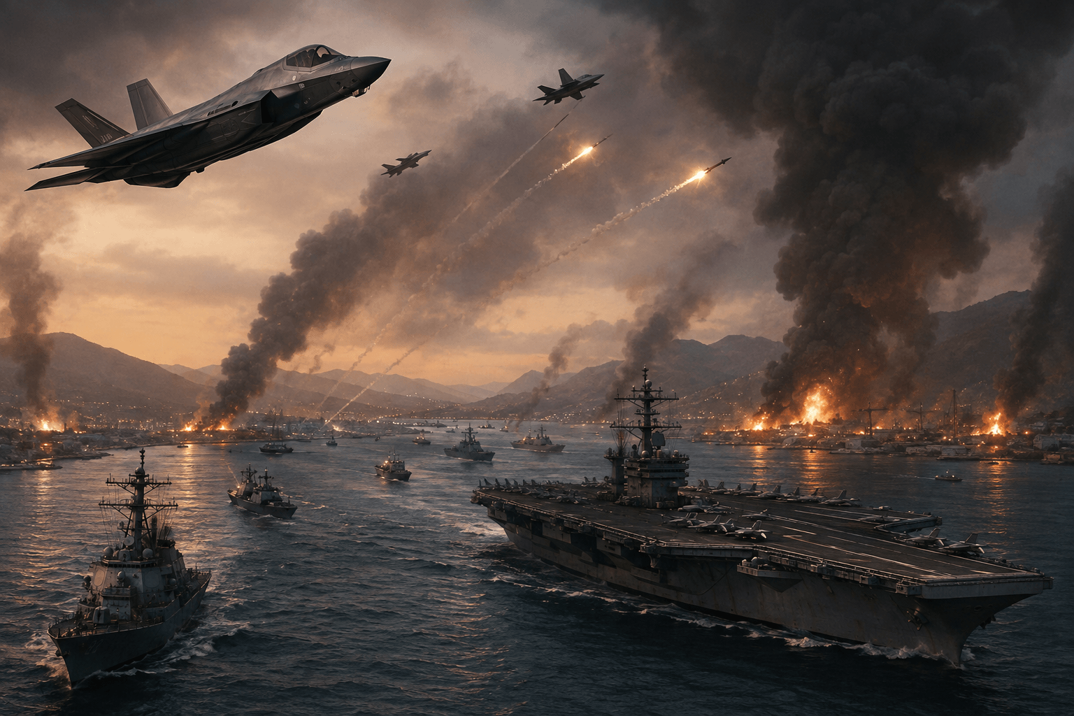 US Iran strikes Strait of Hormuz